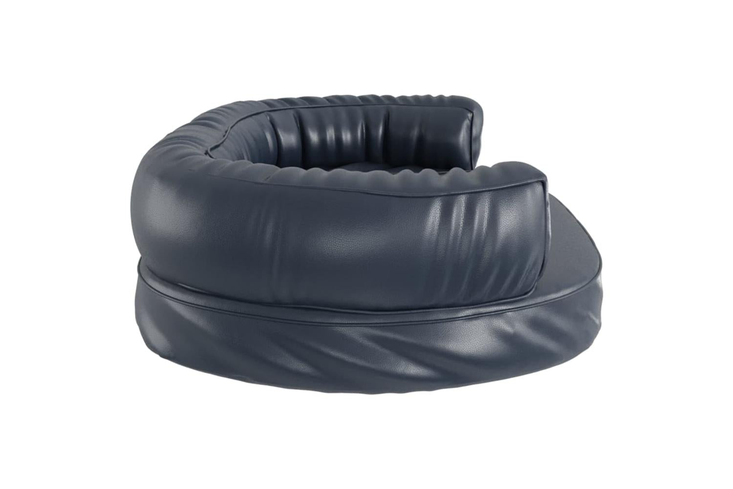 Ergonomic Foam Dog Bed Dark Blue 88x65 Cm Faux Leather-5