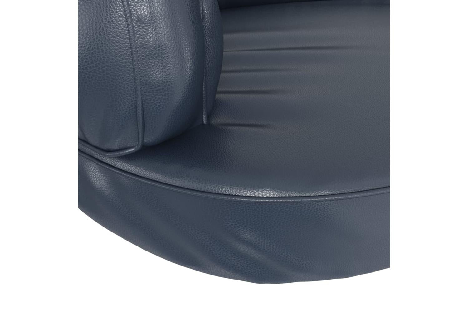Ergonomic Foam Dog Bed Dark Blue 88x65 Cm Faux Leather-6