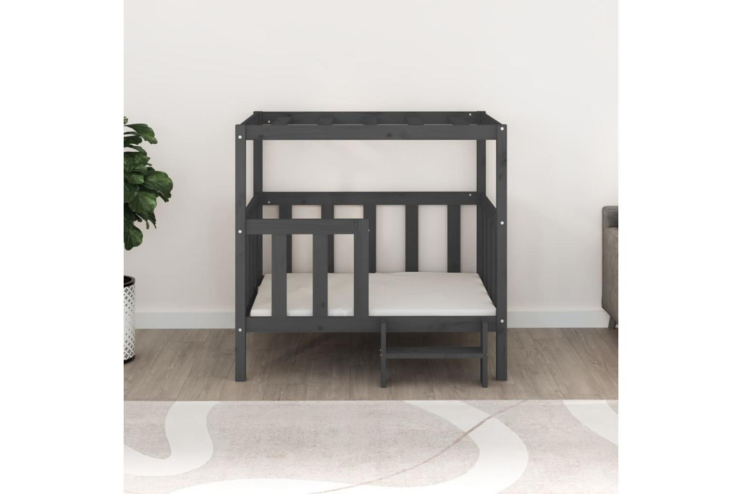 Dog Bed Grey 1055 X 835 X 100 Cm Solid Wood Pine-3