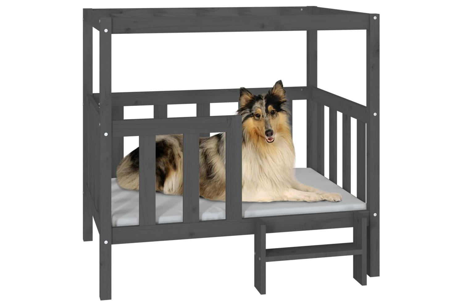 Dog Bed Grey 1055 X 835 X 100 Cm Solid Wood Pine-4