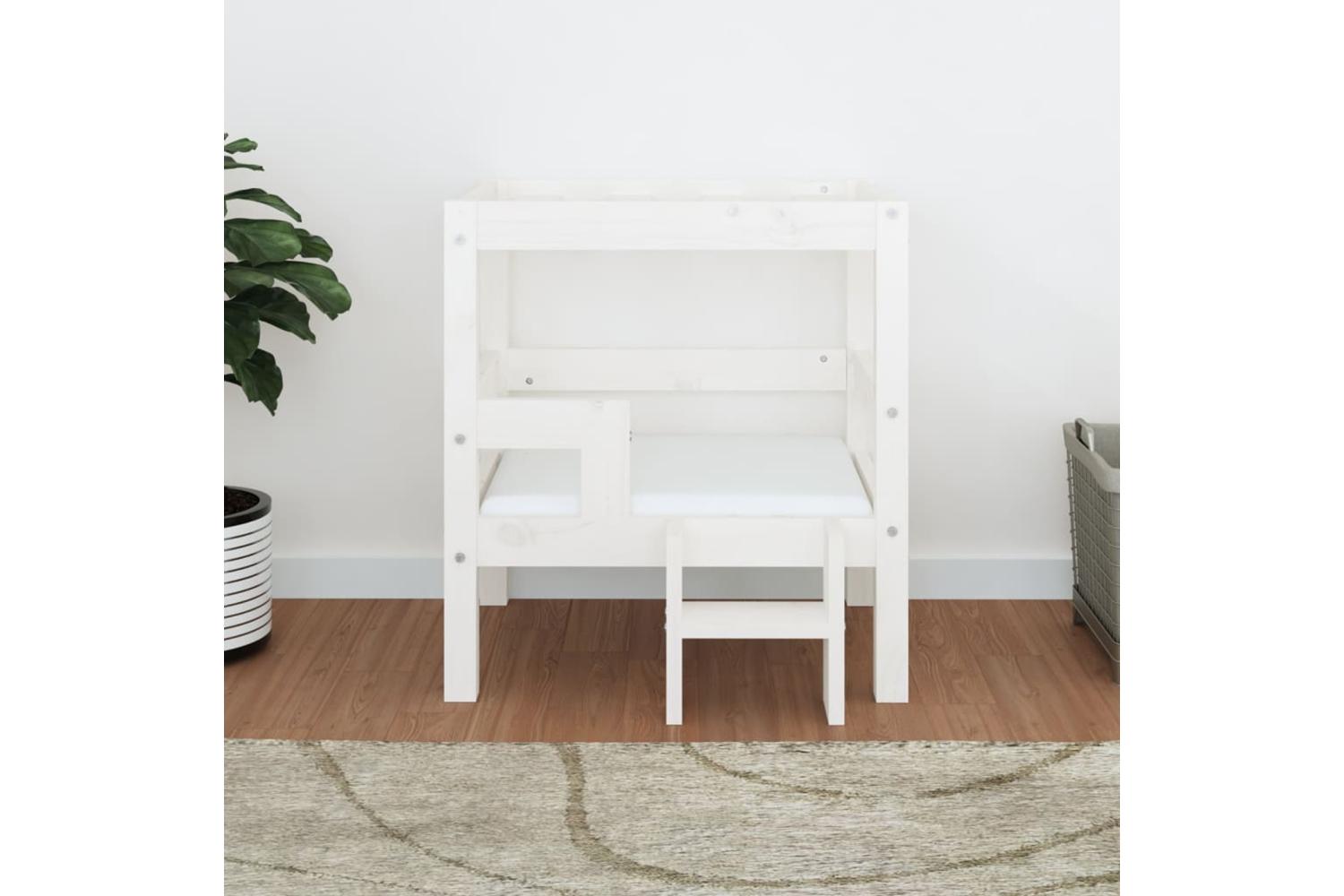 Dog Bed White 555x535x60 Cm Solid Wood Pine-3