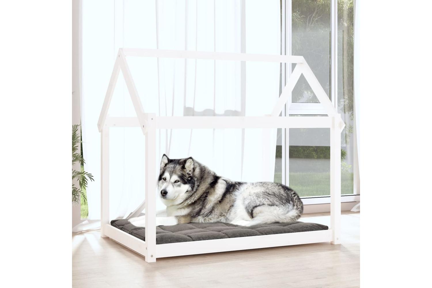 Dog Bed White 111x80x100 Cm Solid Wood Pine-3