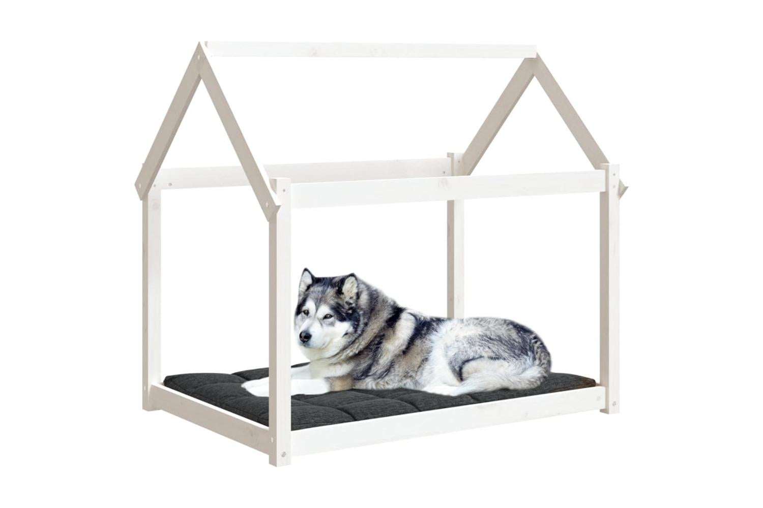 Dog Bed White 111x80x100 Cm Solid Wood Pine-4
