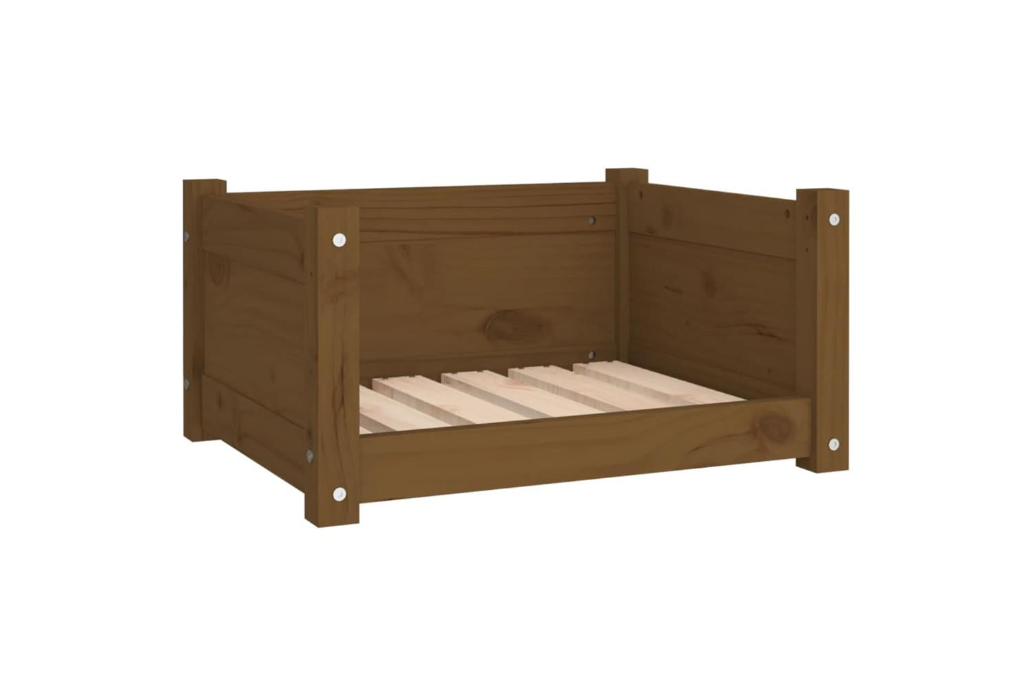 Dog Bed Honey Brown 555x455x28 Cm Solid Pine Wood-2