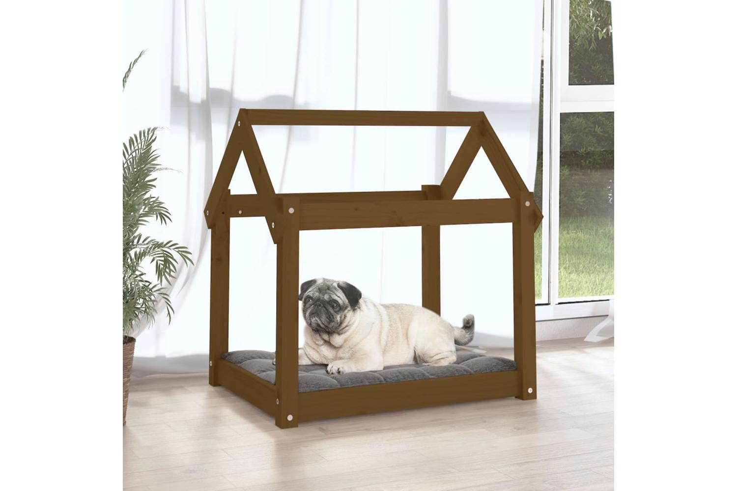 Dog Bed Honey Brown 71x55x70 Cm Solid Wood Pine-3
