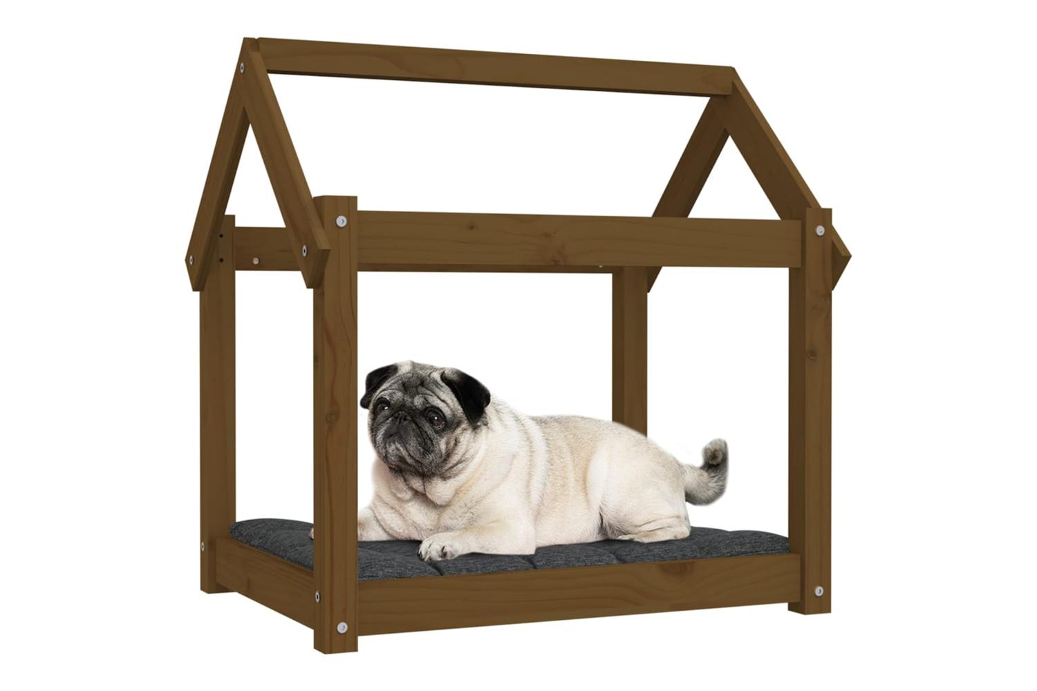 Dog Bed Honey Brown 71x55x70 Cm Solid Wood Pine-4