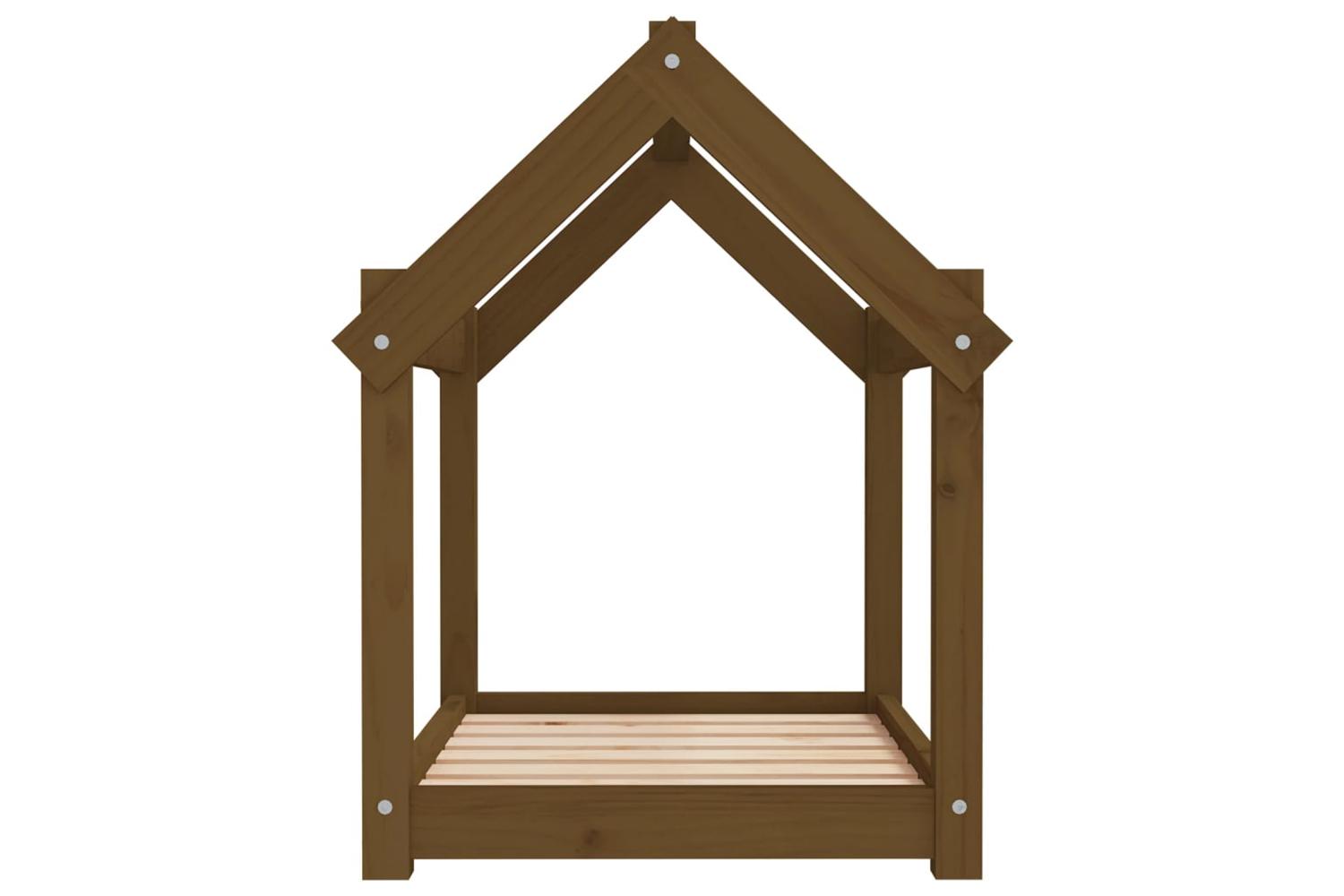 Dog Bed Honey Brown 71x55x70 Cm Solid Wood Pine-6