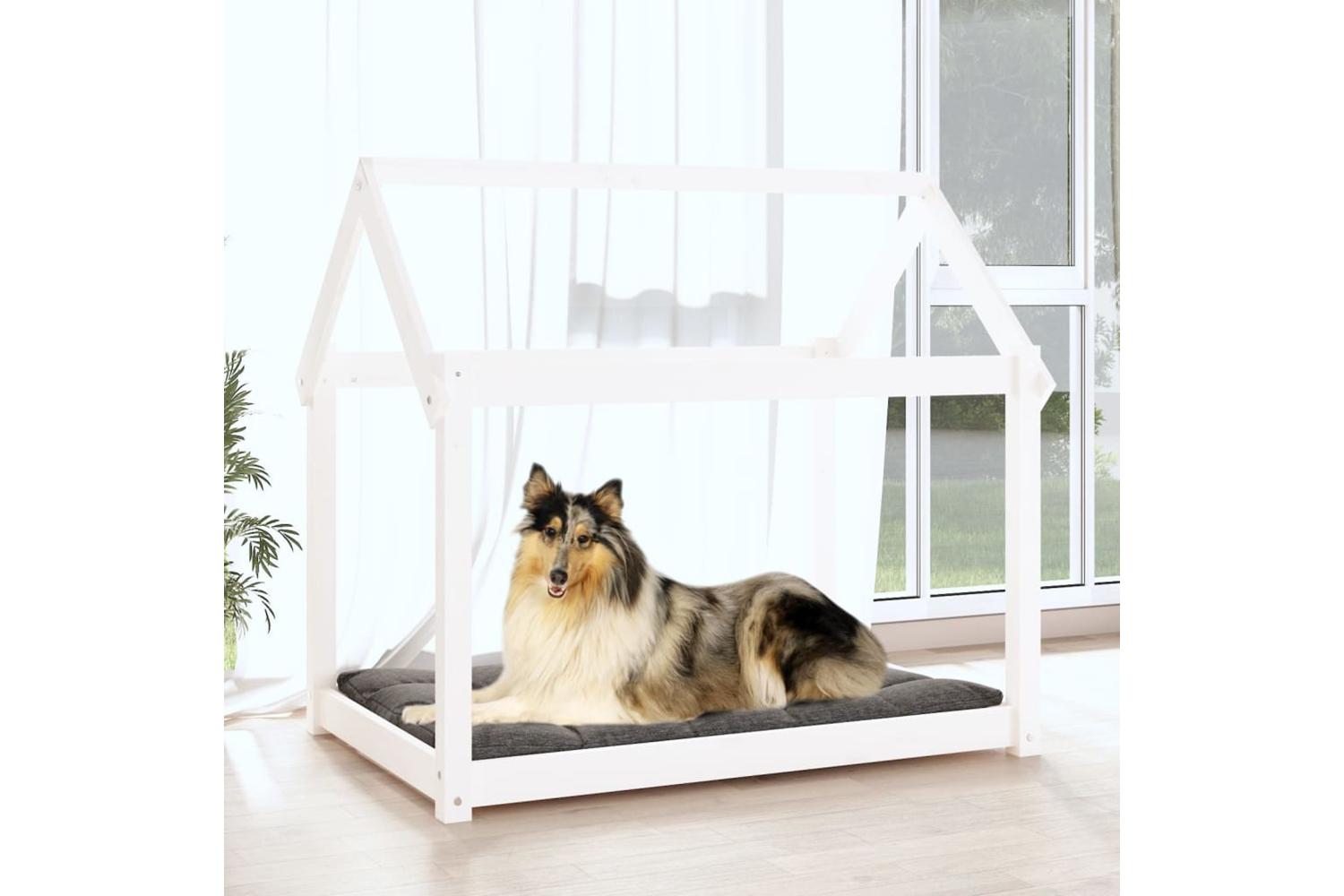 Dog Bed White 101x70x90 Cm Solid Wood Pine-3