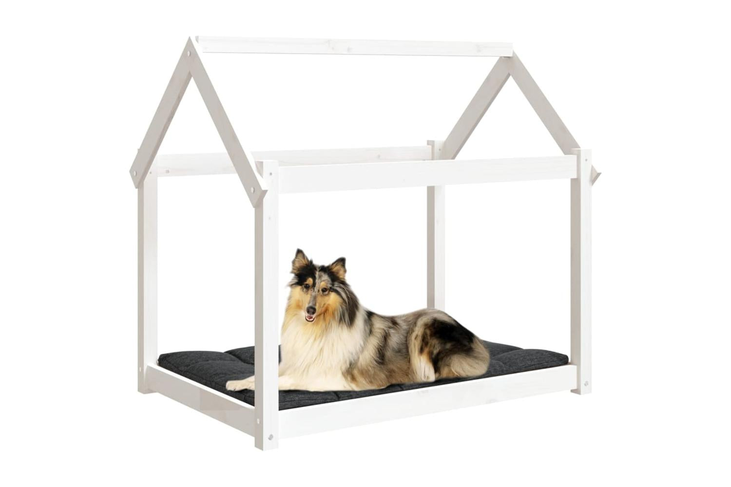 Dog Bed White 101x70x90 Cm Solid Wood Pine-4