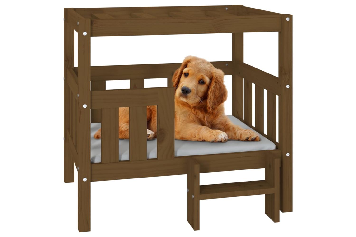 Dog Bed Honey Brown 755x635x70 Cm Solid Wood Pine-4