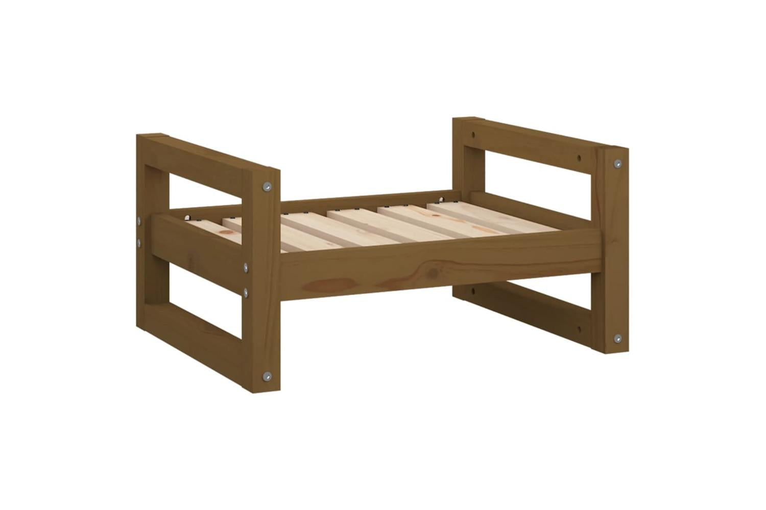 Dog Bed Honey Brown 555x455x28 Cm Solid Pine Wood-2