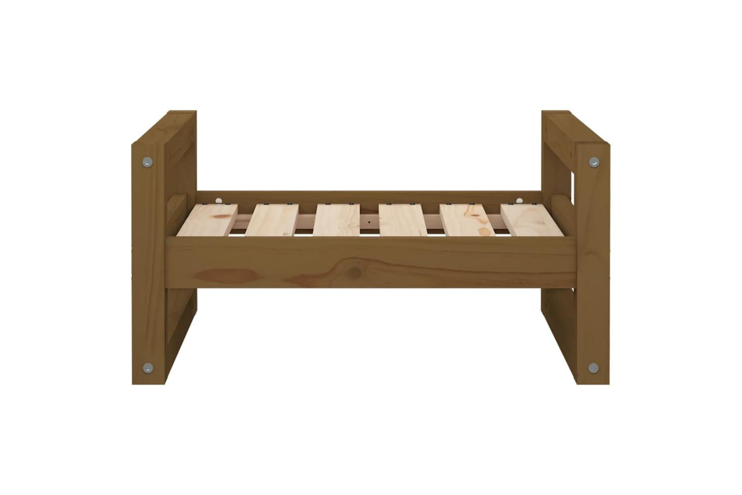 Dog Bed Honey Brown 555x455x28 Cm Solid Pine Wood-5