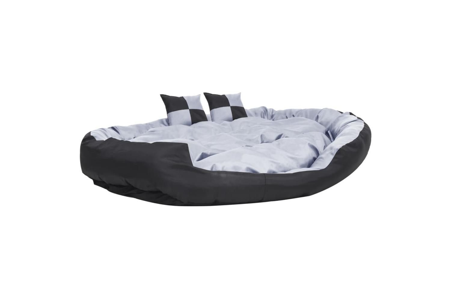 Reversible Washable Dog Cushion Grey And Black 150x120x25 Cm-2