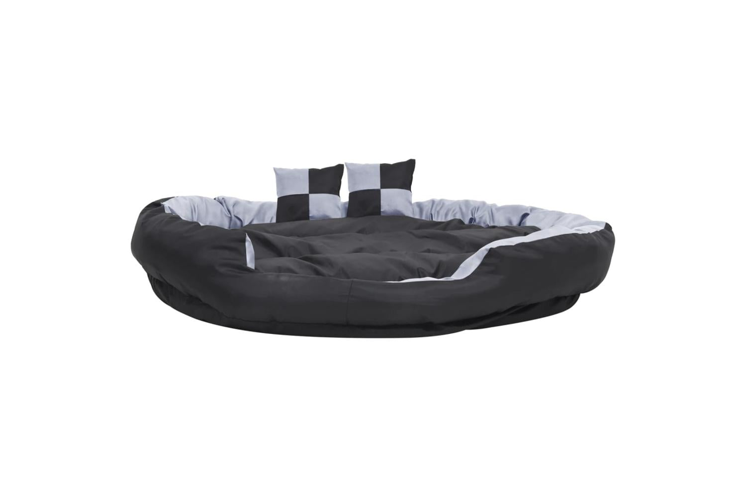 Reversible Washable Dog Cushion Grey And Black 150x120x25 Cm-3