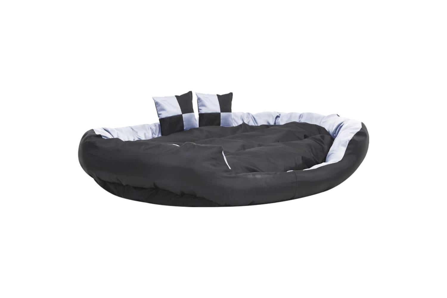 Reversible Washable Dog Cushion Grey And Black 150x120x25 Cm-6