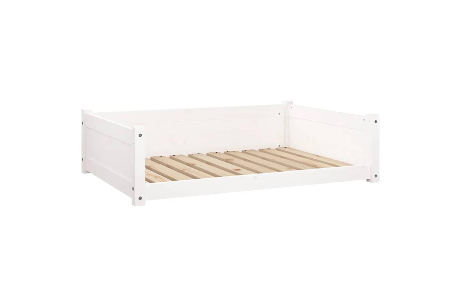 Dog Bed White 955x655x28 Cm Solid Pine Wood-2