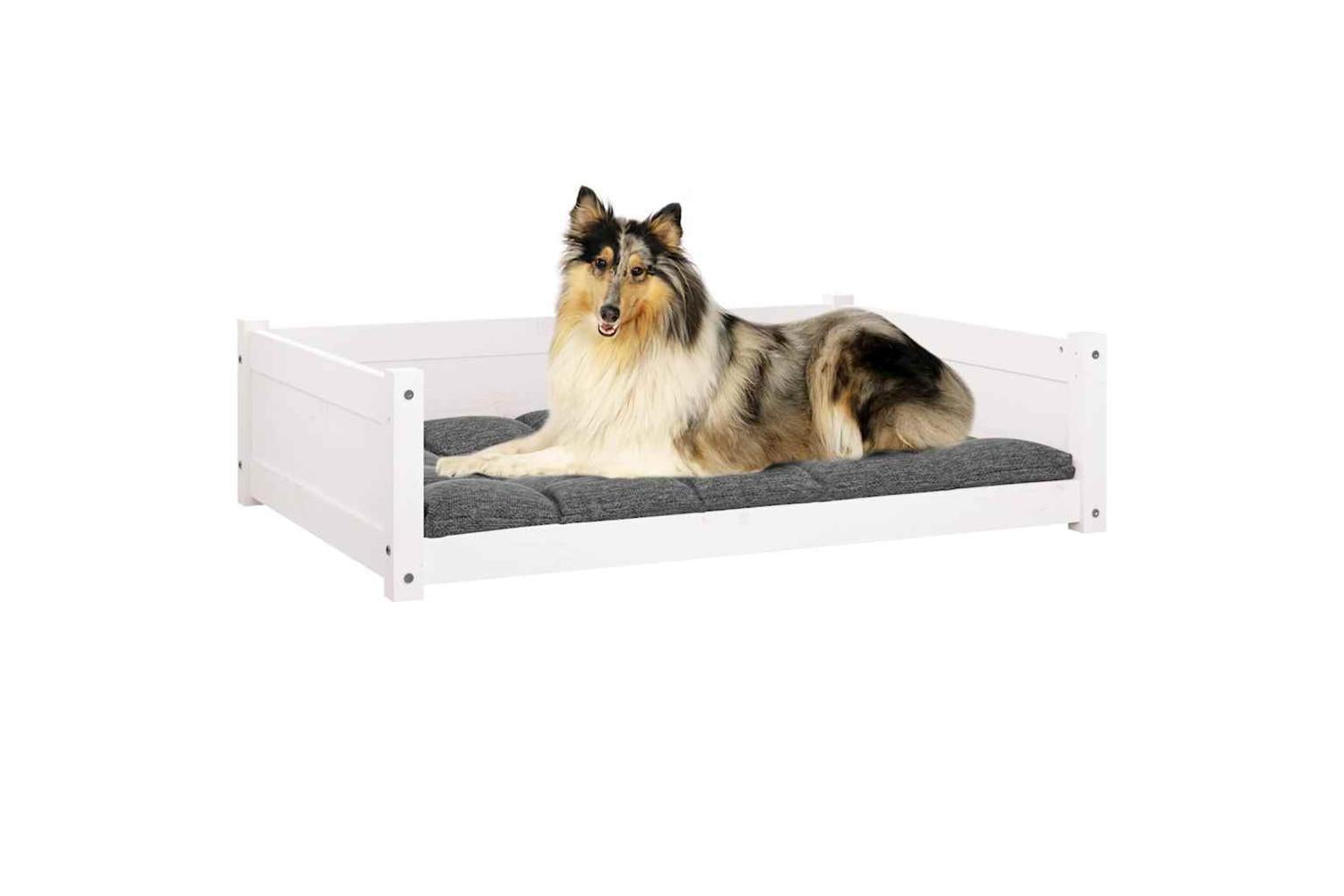 Dog Bed White 955x655x28 Cm Solid Pine Wood-4