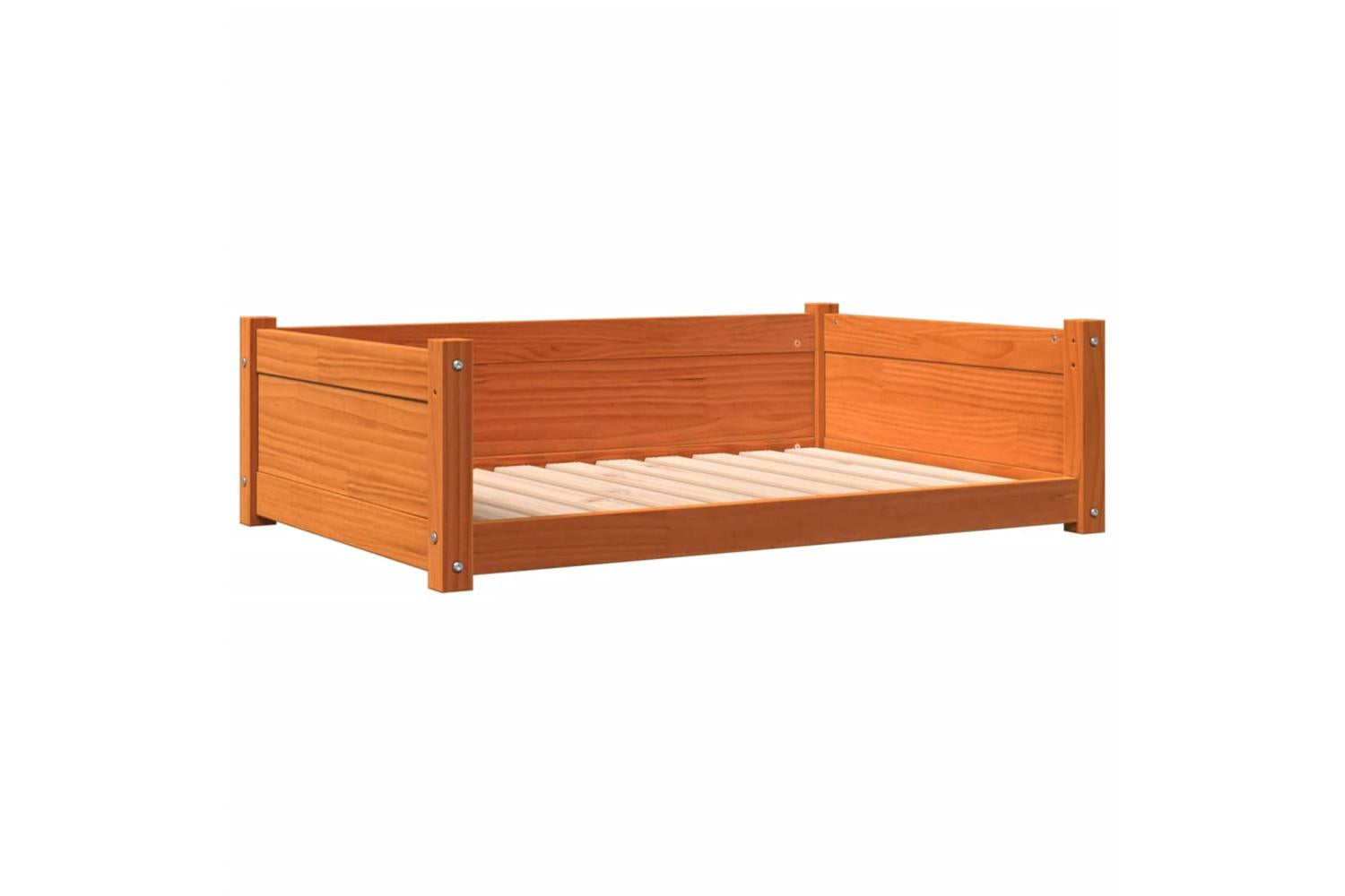 Dog Bed Wax Brown 955x655x28 Cm Solid Wood Pine