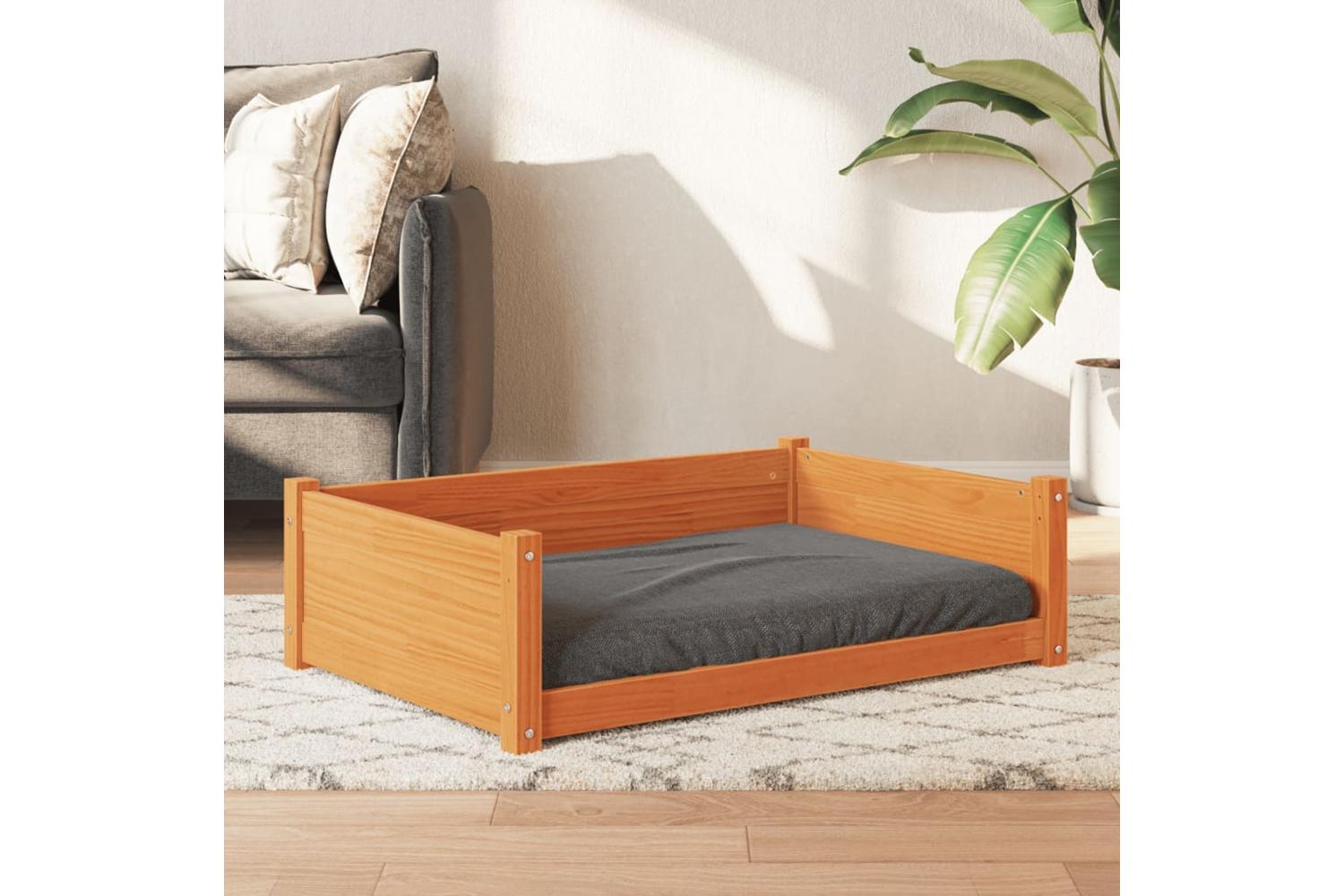 Dog Bed Wax Brown 955x655x28 Cm Solid Wood Pine-3
