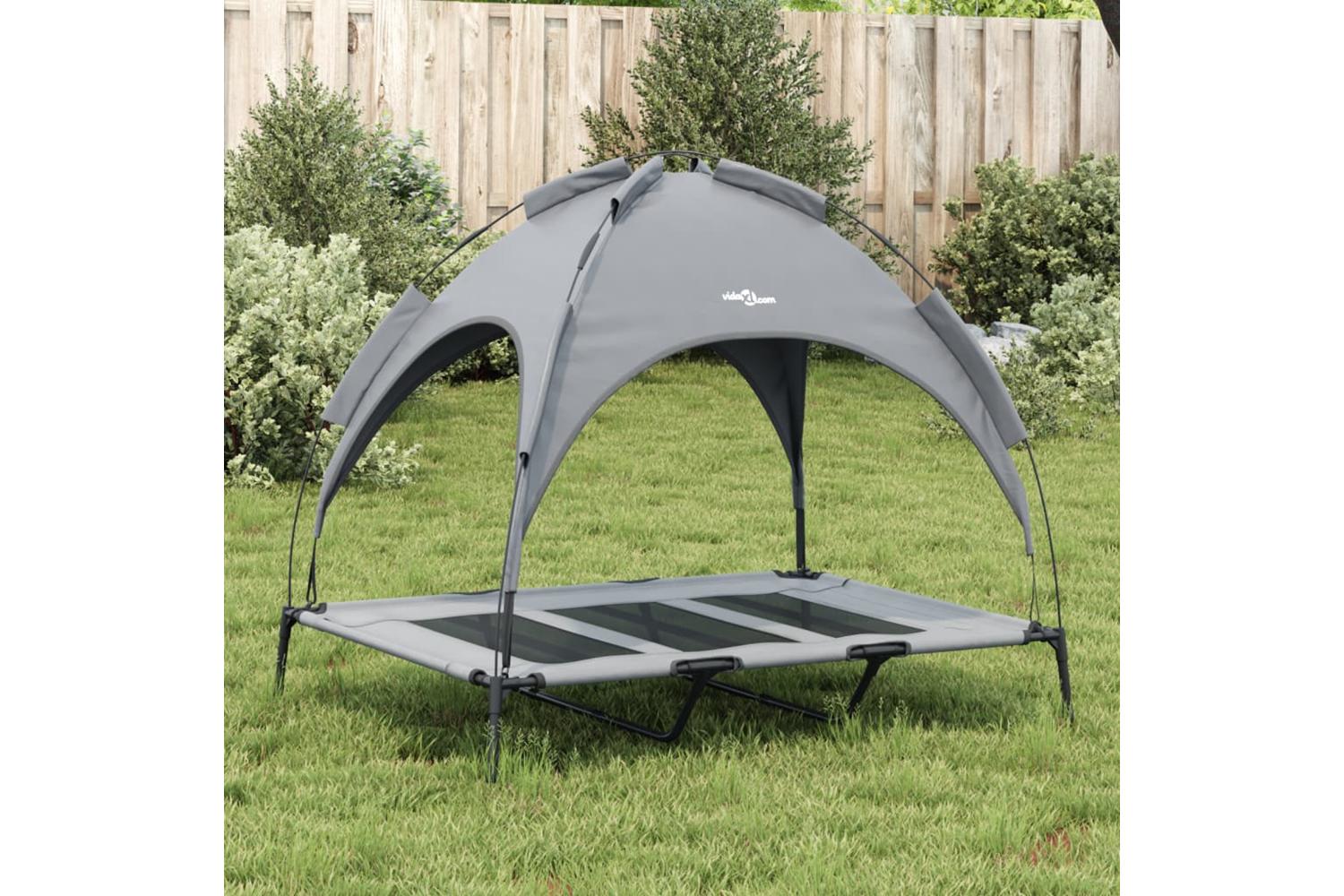 Dog Bed With Canopy Anthracite Oxford Fabric And Steel-3