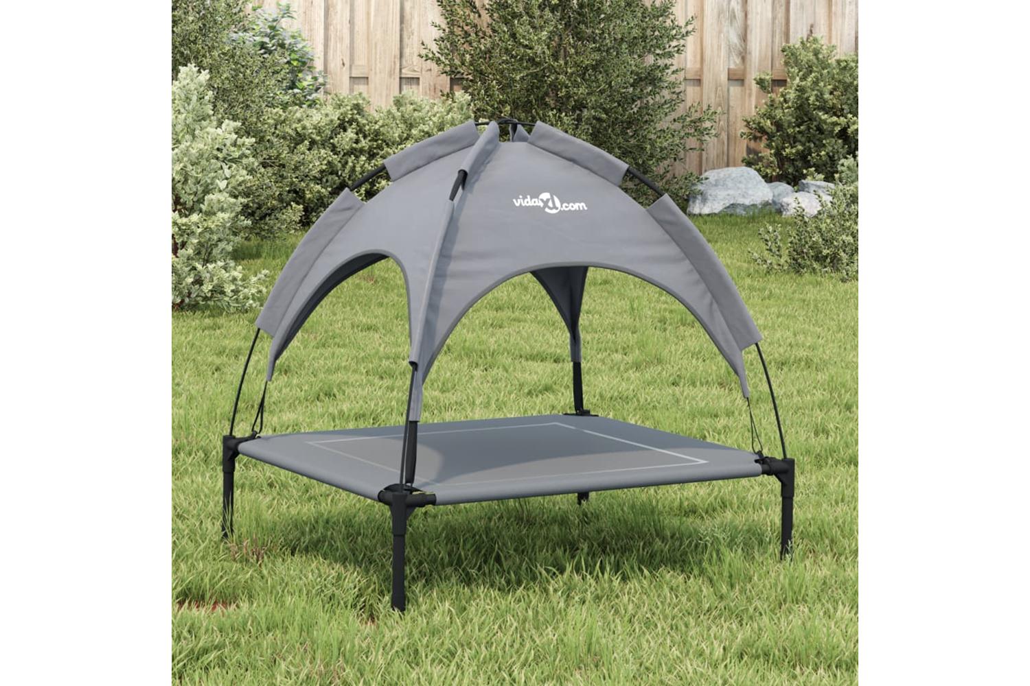 Dog Bed With Canopy Anthracite Oxford Fabric And Steel-3