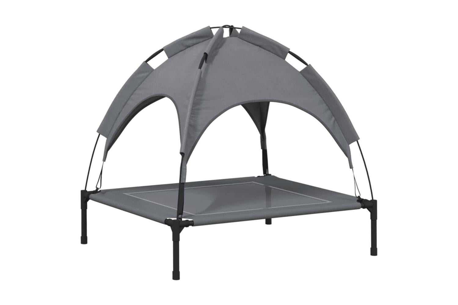 Dog Bed With Canopy Anthracite Oxford Fabric And Steel-6