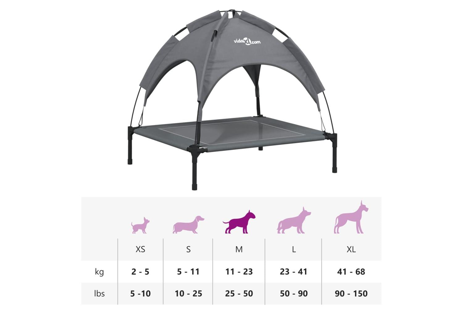 Dog Bed With Canopy Anthracite Oxford Fabric And Steel-9