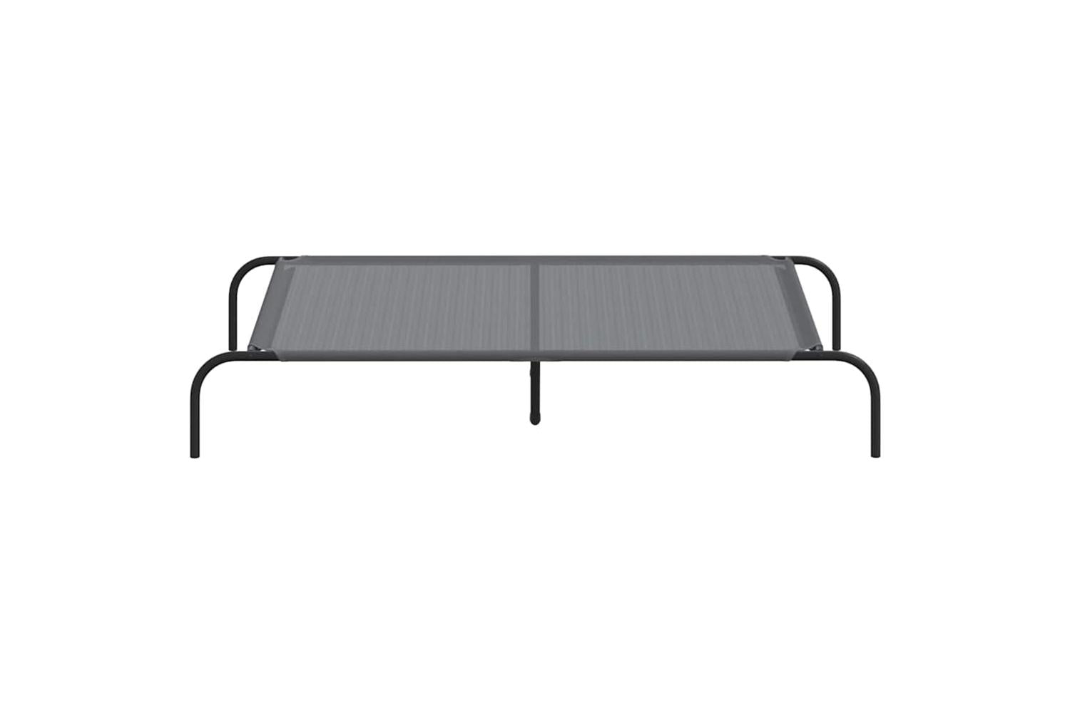 Elevated Dog Bed Grey 130x80x20 Cm Textilene And Steel-4