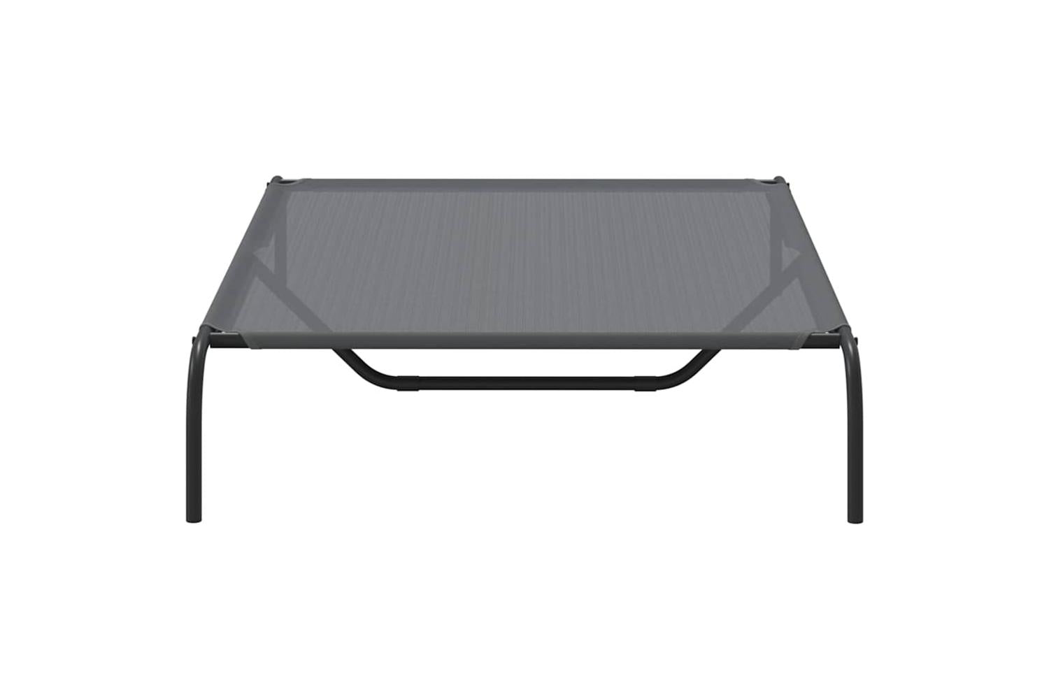 Elevated Dog Bed Grey 130x80x20 Cm Textilene And Steel-5