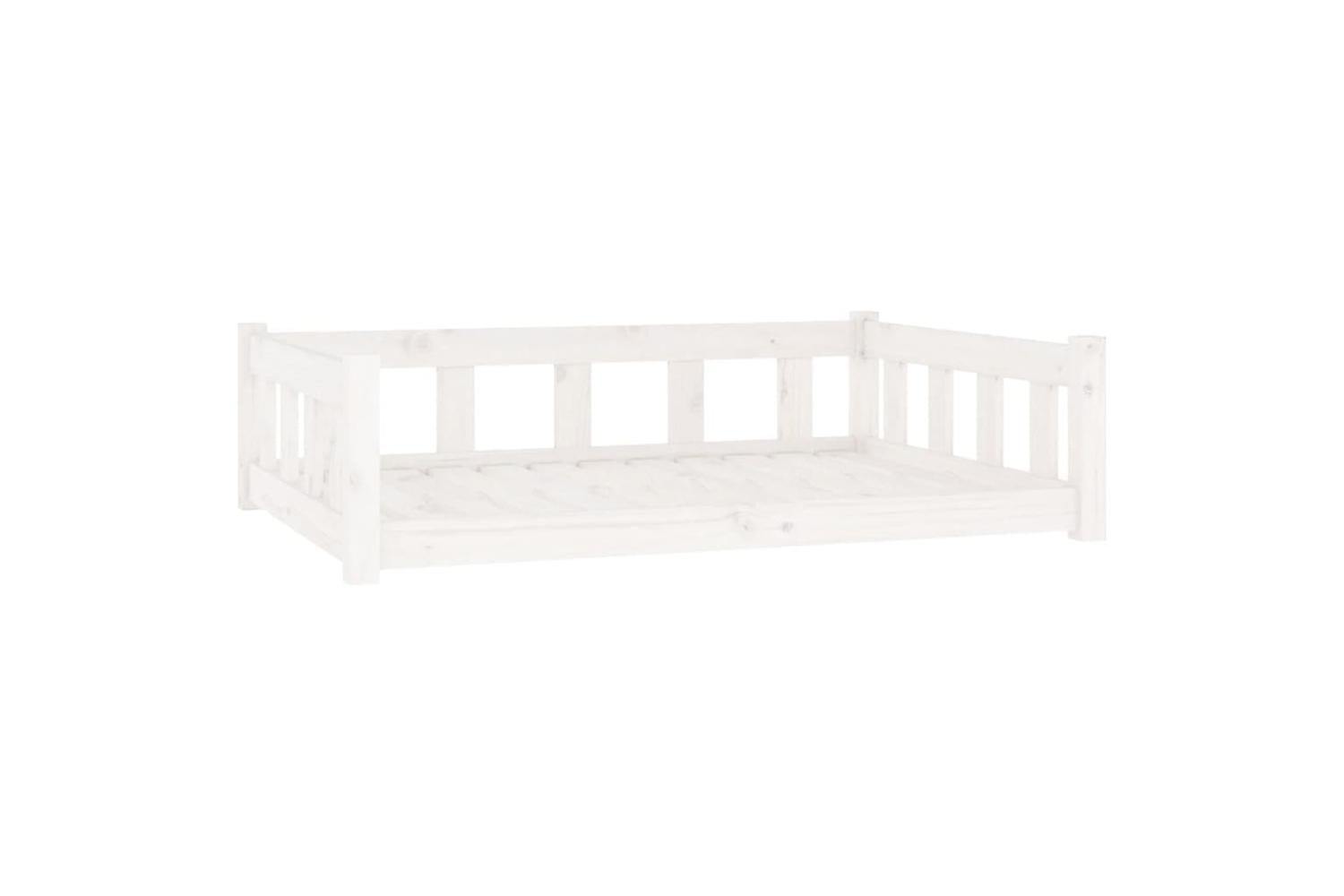 Dog Bed White 1055x755x28 Cm Solid Wood Pine-2
