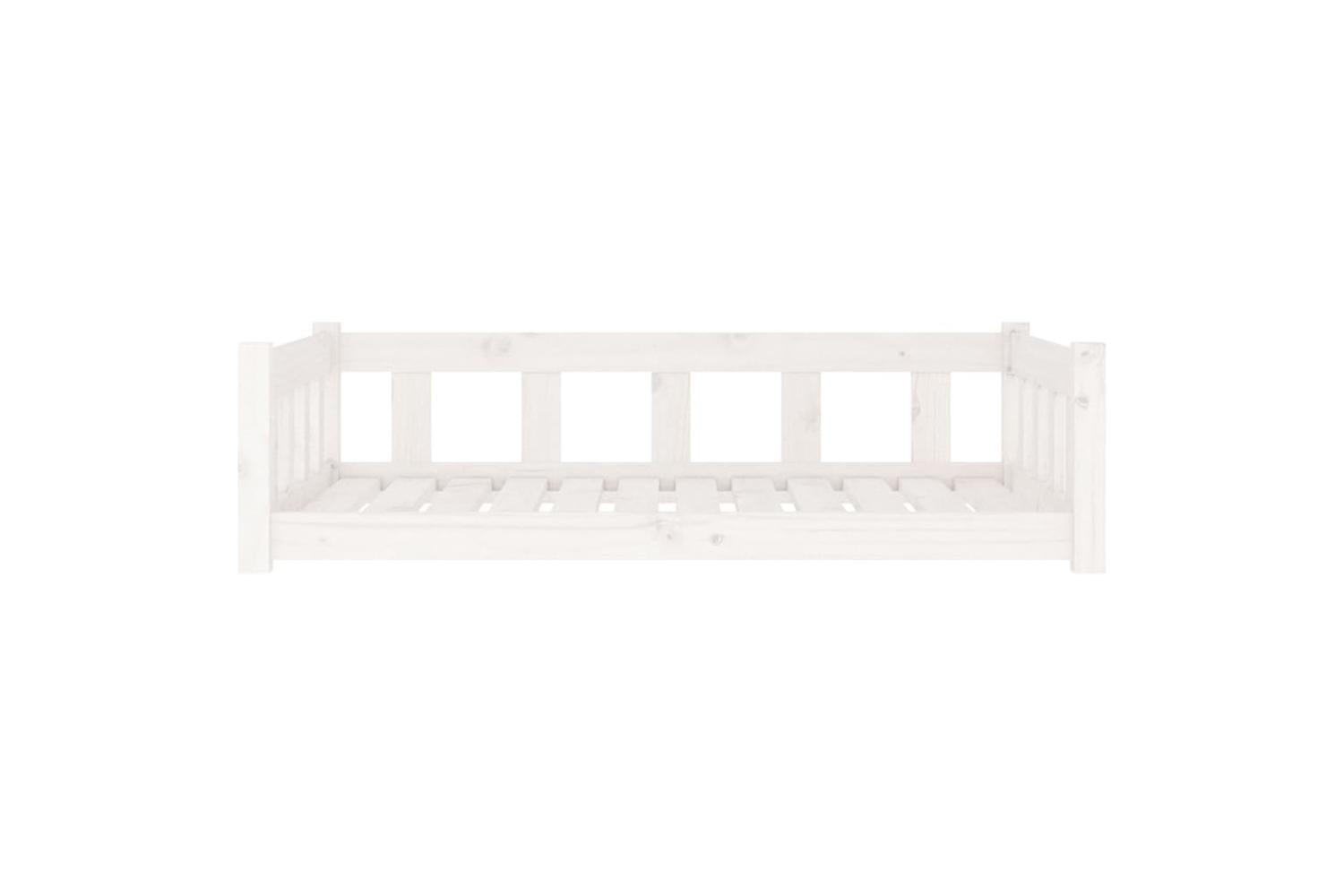 Dog Bed White 1055x755x28 Cm Solid Wood Pine-4