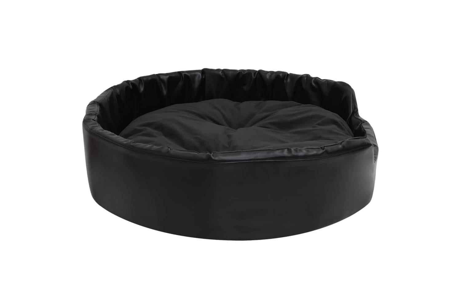 Dog Bed Black 90x79x20 Cm Plush And Faux Leather-4