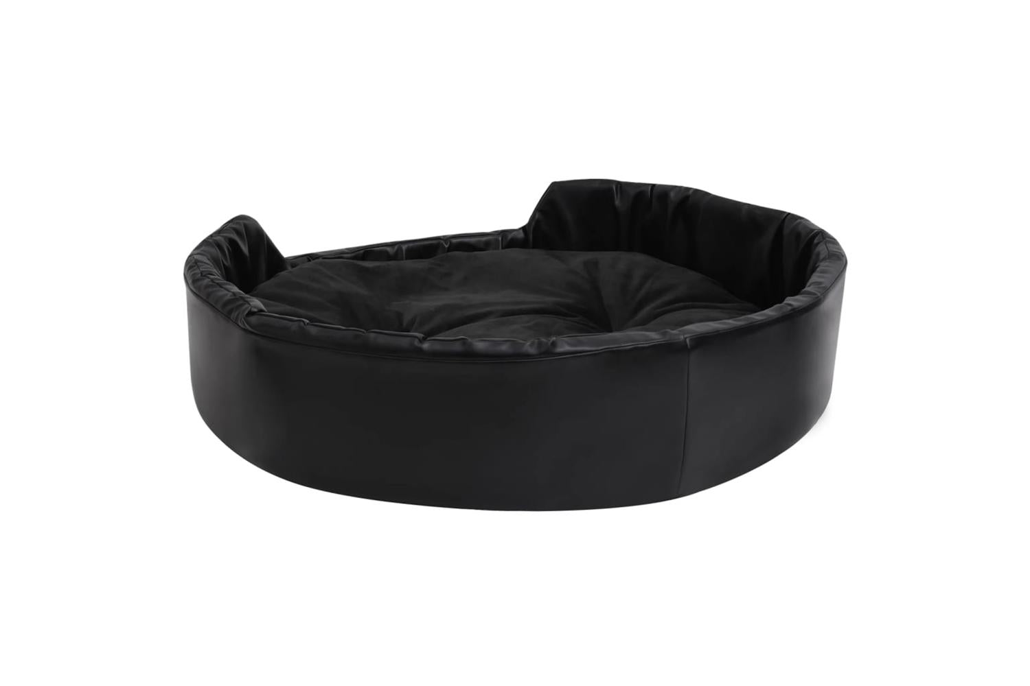 Dog Bed Black 90x79x20 Cm Plush And Faux Leather-5