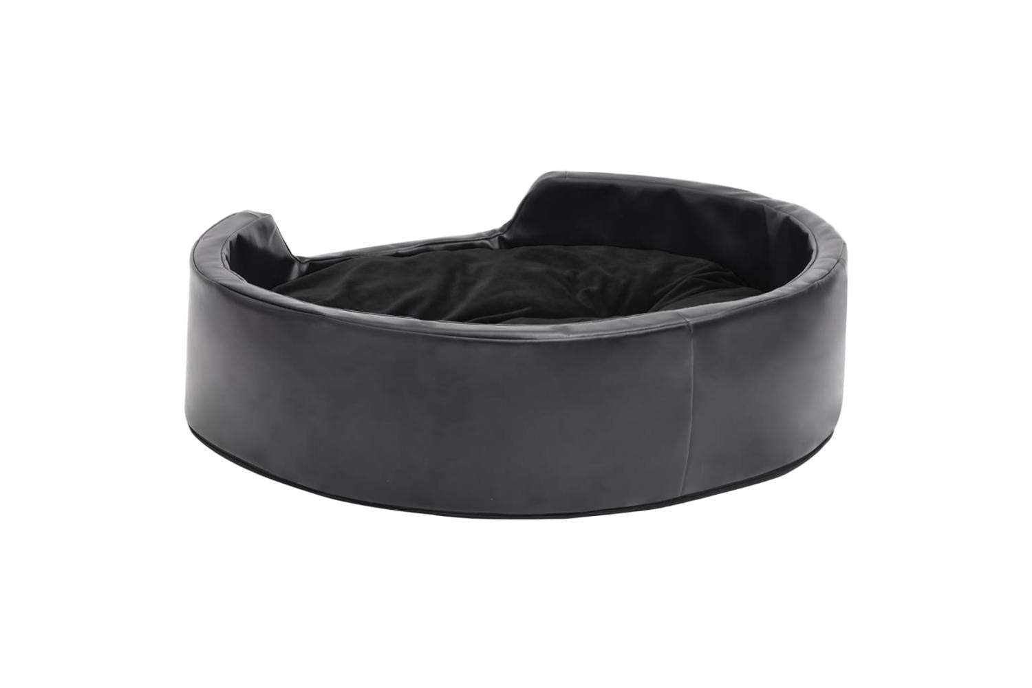 Dog Bed Black 69x59x19 Cm Plush And Faux Leather-5