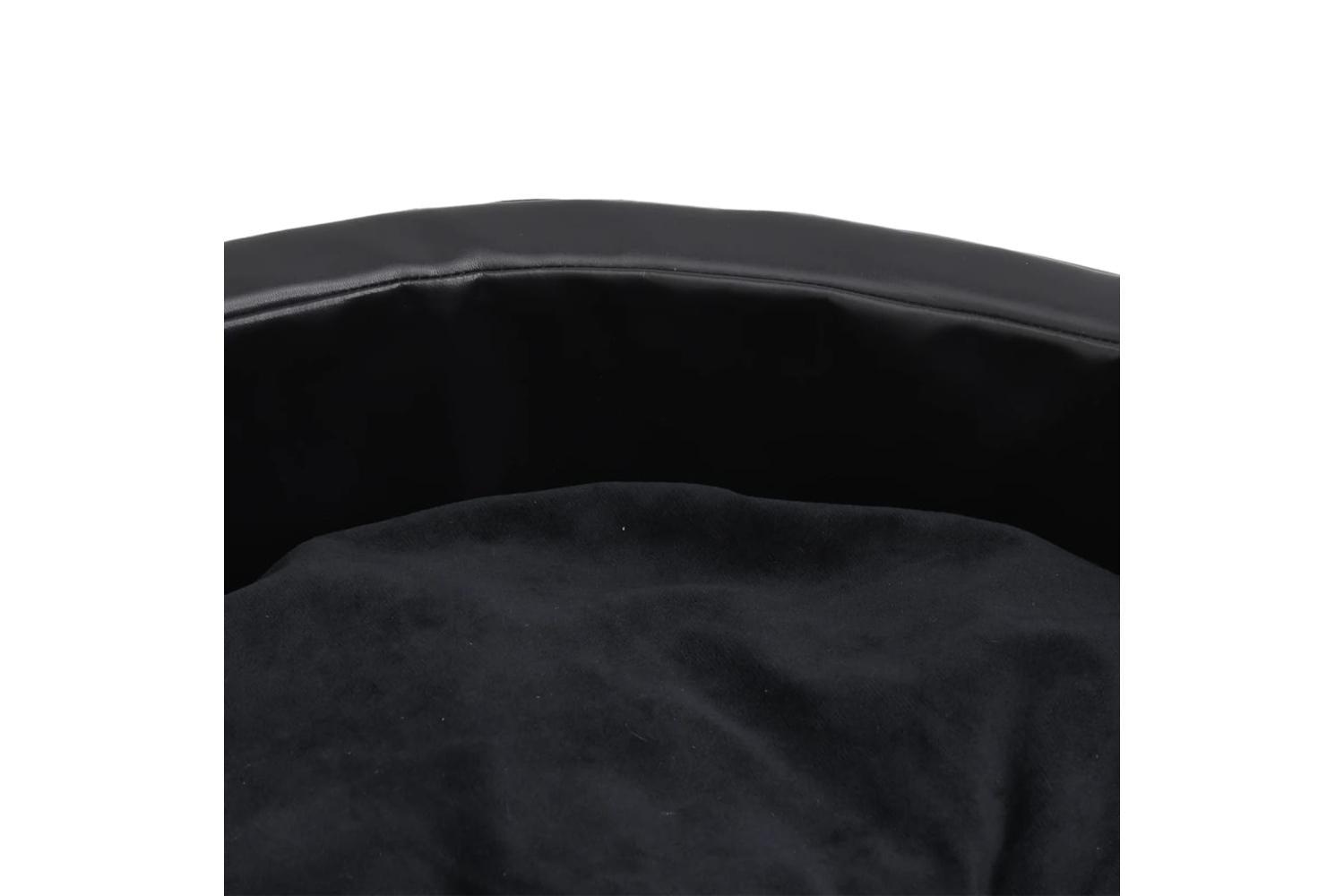 Dog Bed Black 69x59x19 Cm Plush And Faux Leather-6
