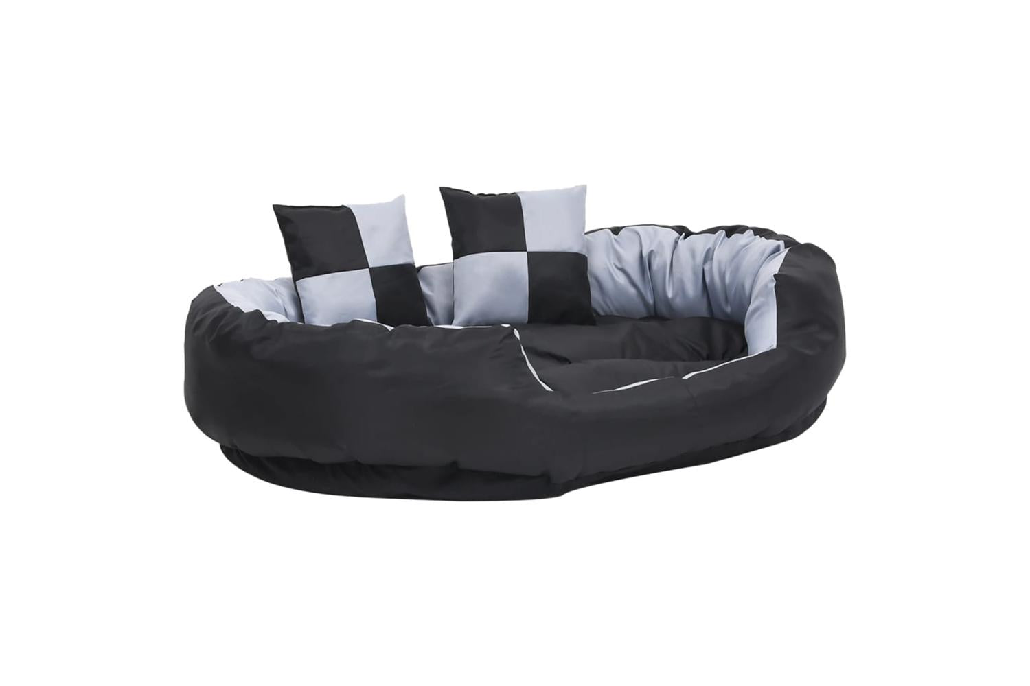 Reversible Washable Dog Cushion Grey And Black 110x80x23 Cm-3