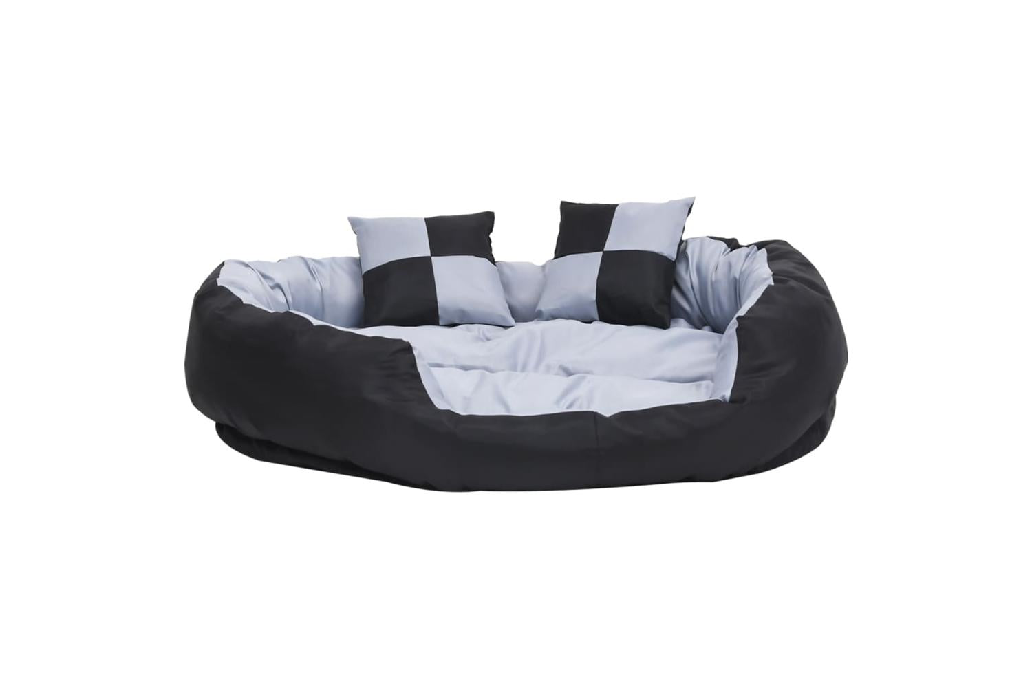 Reversible Washable Dog Cushion Grey And Black 110x80x23 Cm-4
