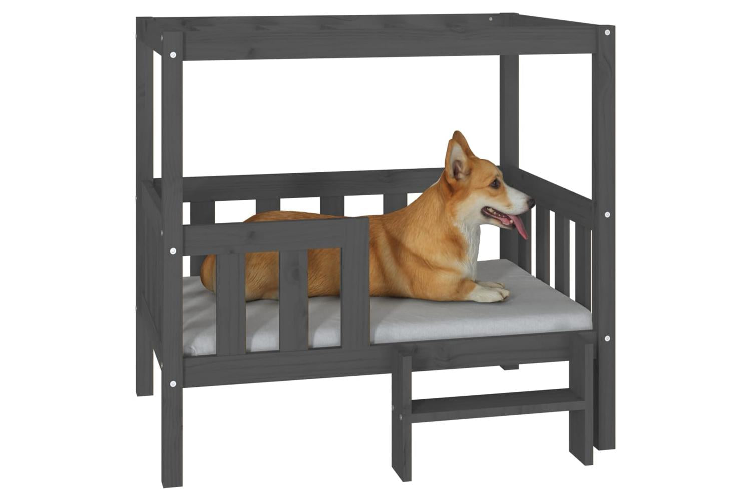 Dog Bed Grey 955x735x90 Cm Solid Wood Pine-4
