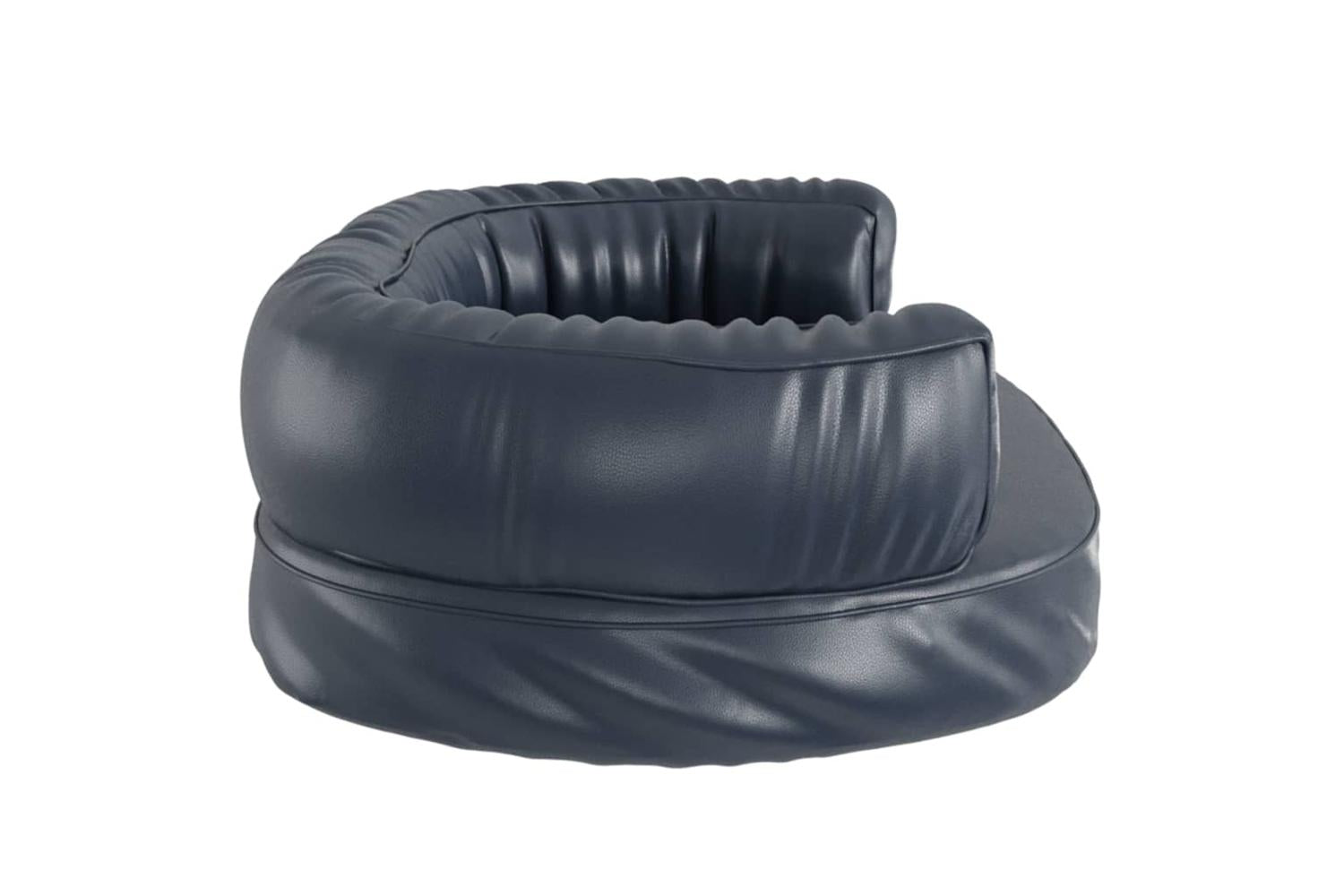 Ergonomic Foam Dog Bed Dark Blue 60x42 Cm Faux Leather-5