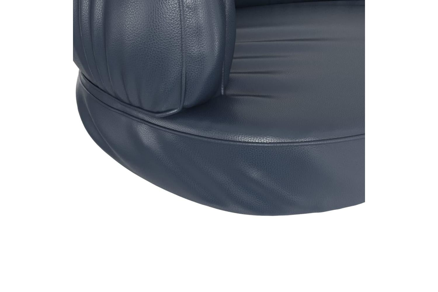 Ergonomic Foam Dog Bed Dark Blue 60x42 Cm Faux Leather-6