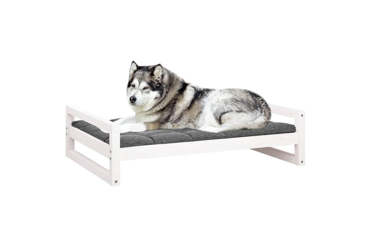 Dog Bed White 1055x755x28 Cm Solid Pine Wood-4
