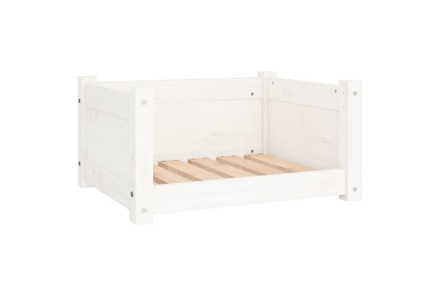 Dog Bed White 555x455x28 Cm Solid Pine Wood-2
