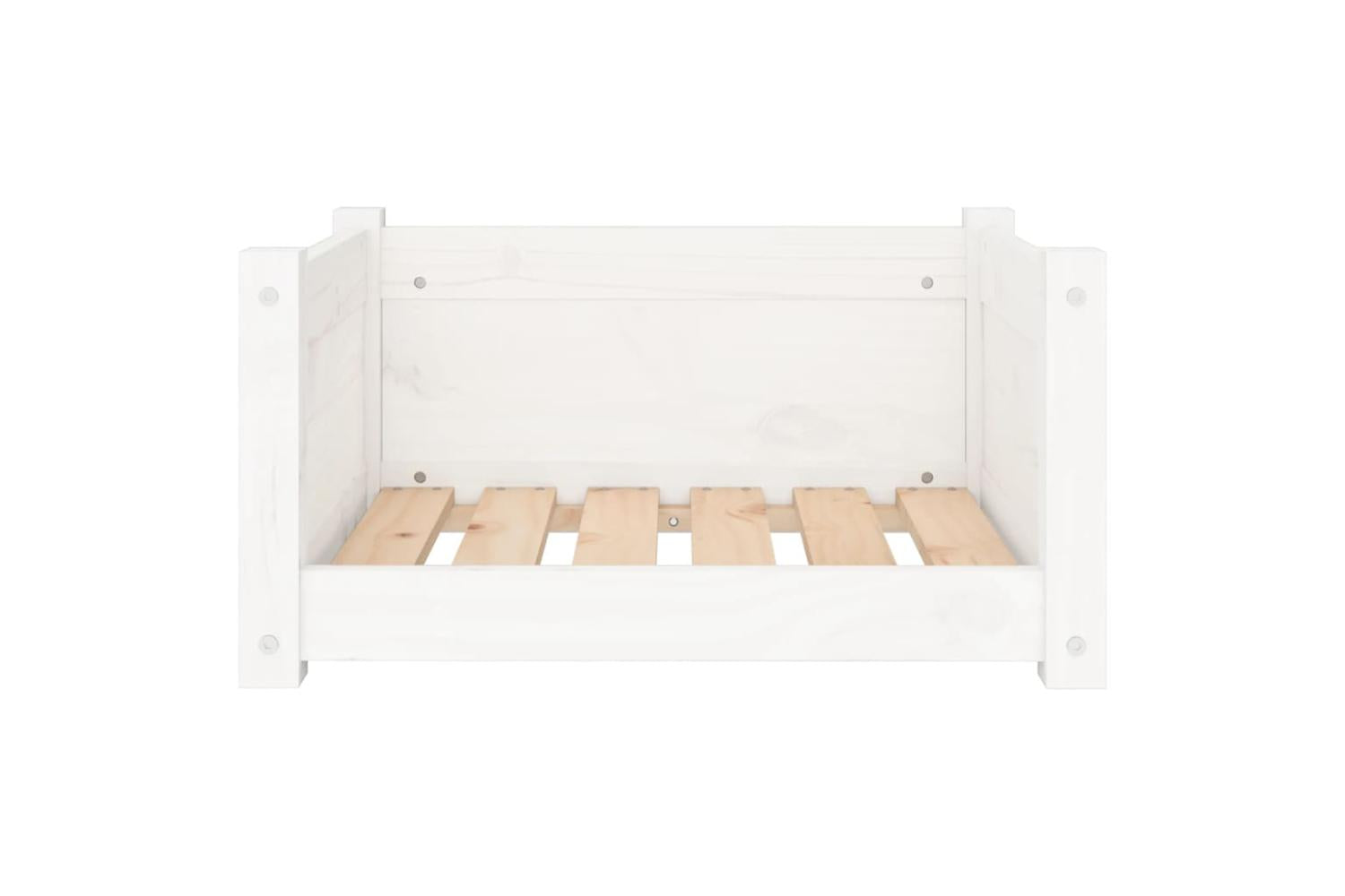 Dog Bed White 555x455x28 Cm Solid Pine Wood-5