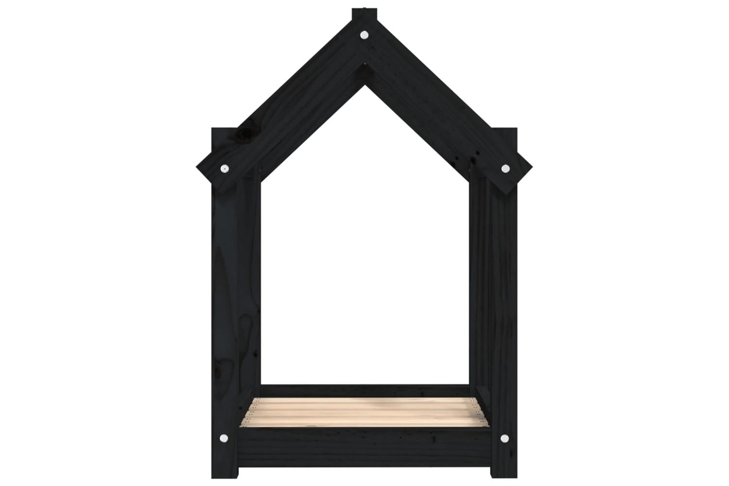 Dog Bed Black 61x50x70 Cm Solid Wood Pine-6