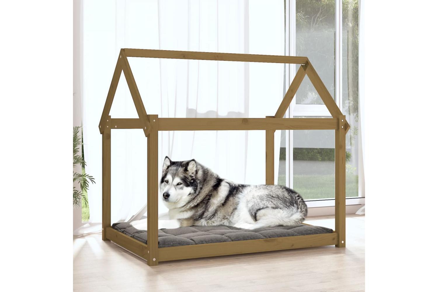 Dog Bed Honey Brown 111x80x100 Cm Solid Wood Pine-3
