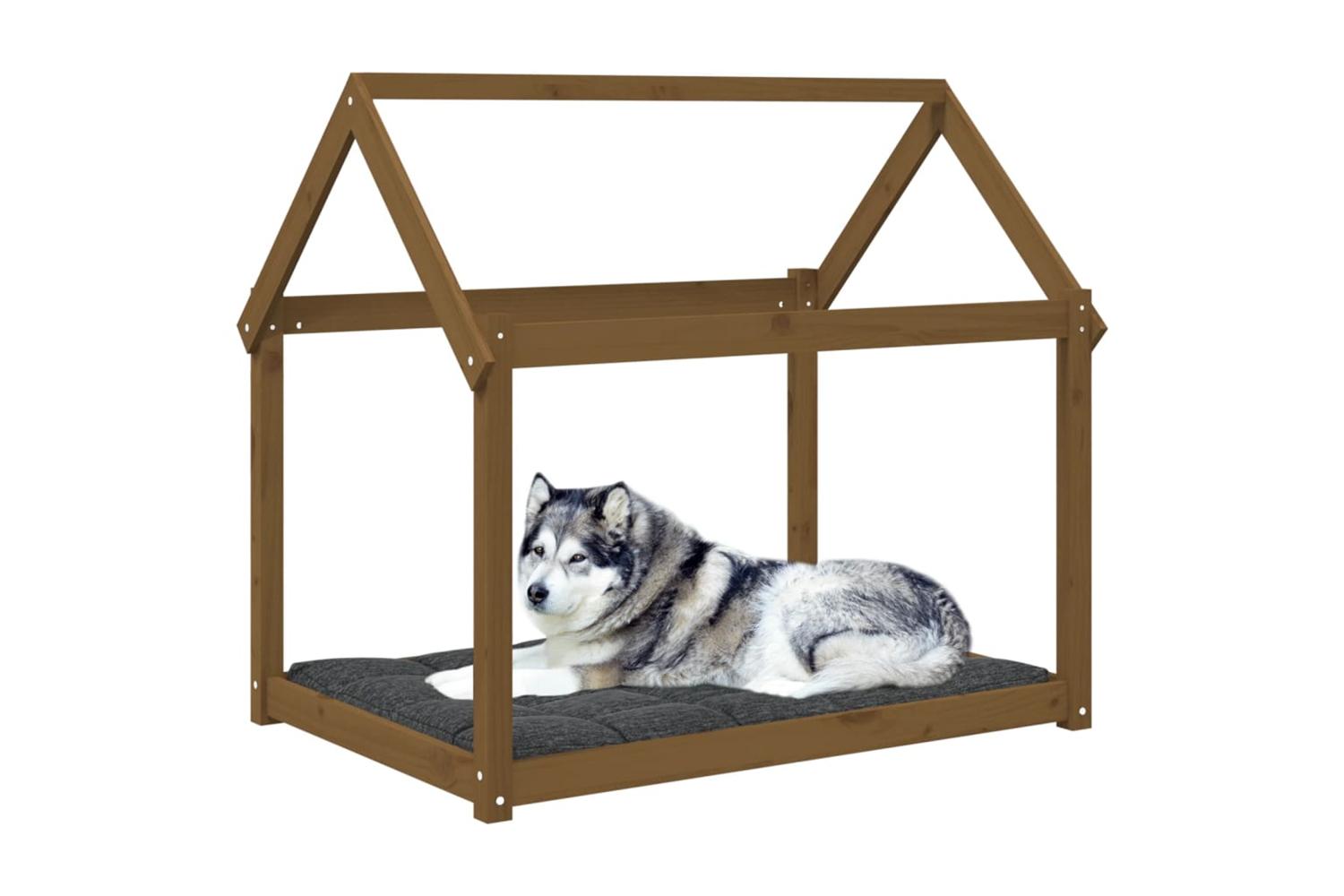 Dog Bed Honey Brown 111x80x100 Cm Solid Wood Pine-4