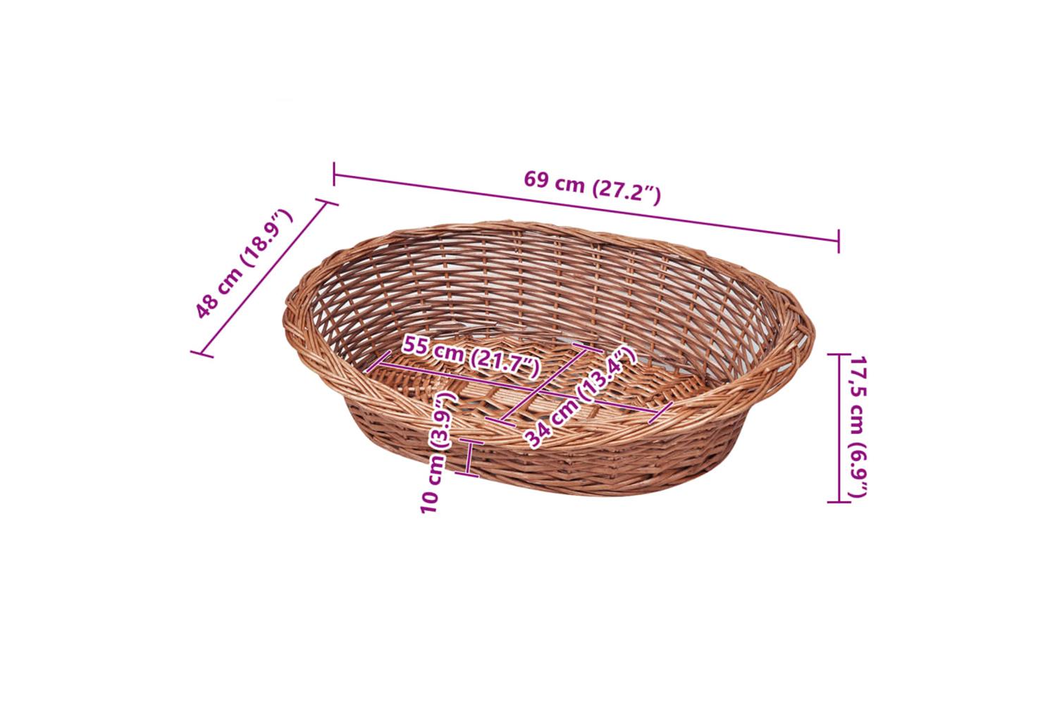 Willow Dog Basketpet Bed Natural 70 Cm-6