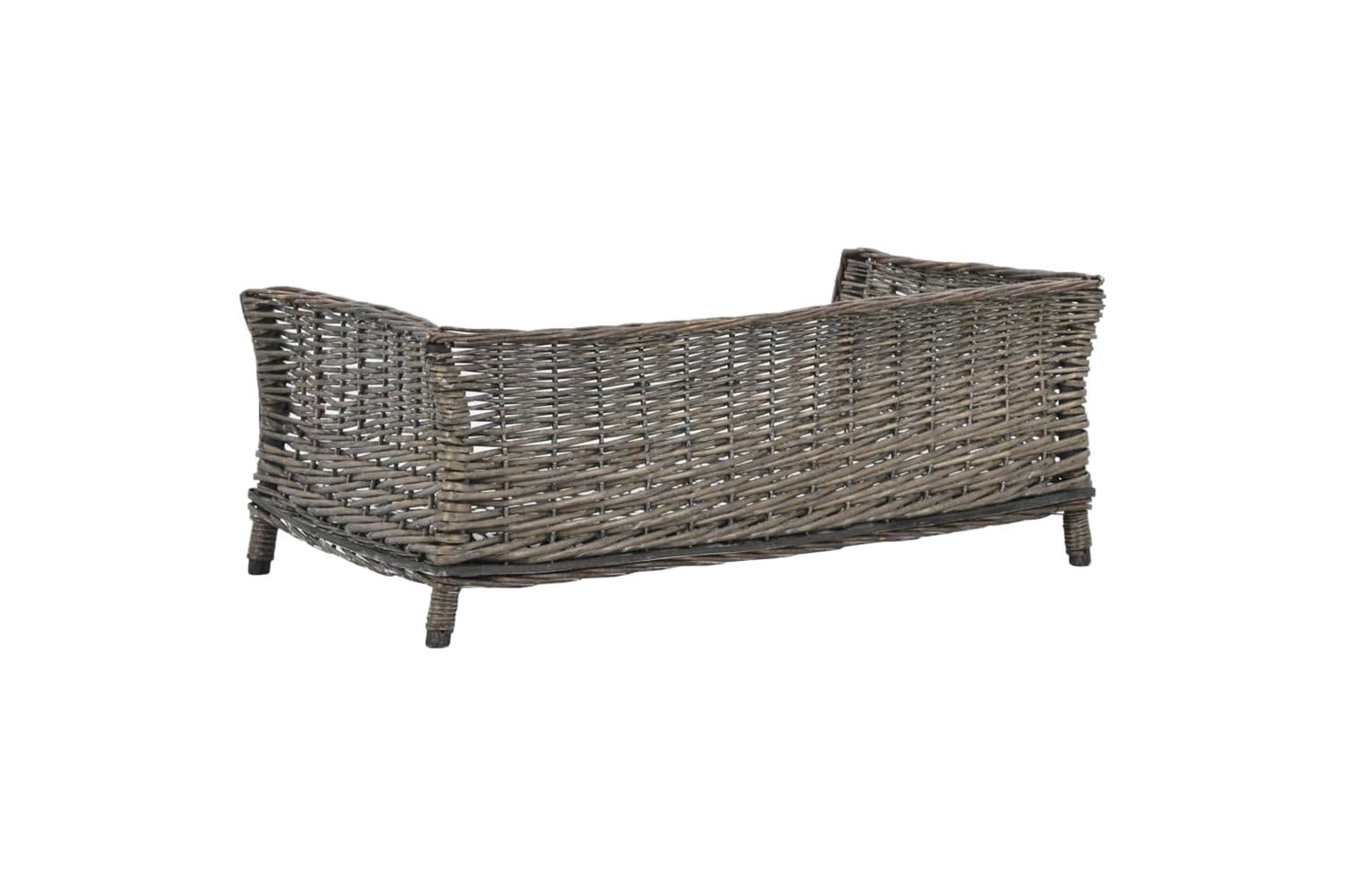 Dog Basket With Cushion Grey 90x54x35 Cm Natural Willow-3