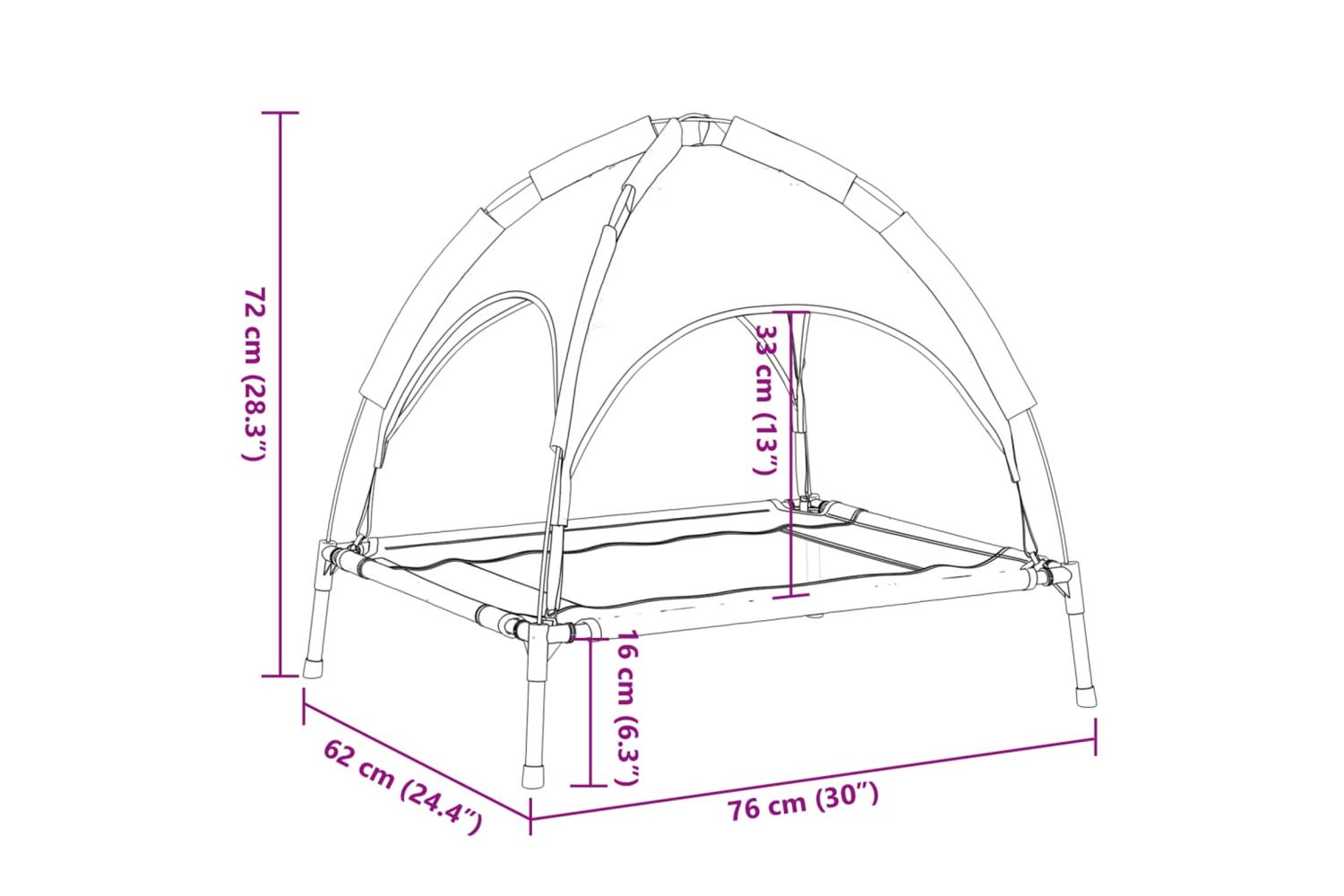 Dog Bed With Canopy Anthracite Oxford Fabric And Steel-9