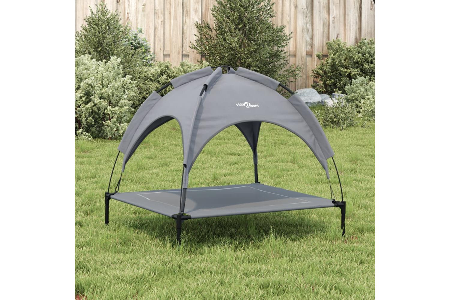 Dog Bed With Canopy Anthracite Oxford Fabric And Steel-3